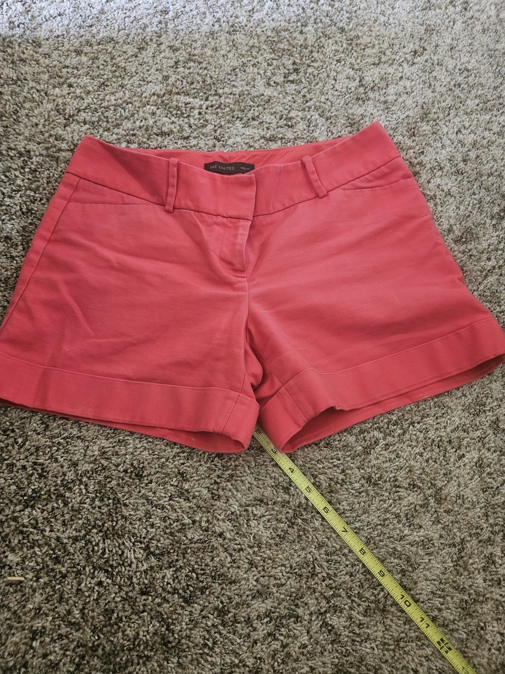 The Limited Coral High-Waist Cuffed Shorts